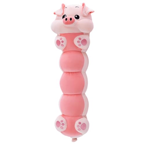 Aublinto Spielzeug Puppe Cartoon Tierpuppen Kuscheltier Kuscheltiere Plüschpuppe Lange Süße Plüschtier Kissen Kuscheltier Schlafkissen Wurfkissen Super weiche Stofftier Spielzeug Pfirsich, 120 cm von Aublinto