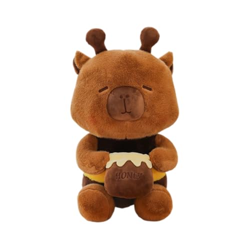 Aublinto Spielzeug Puppe Cartoon Tierpuppen Kuscheltier Kuscheltiere PlüschpuppeBiene Capybara Kissen Süßes Stofftier Weiches Puppe Geschenk für Kinder Jungen Mädchen 45CM von Aublinto