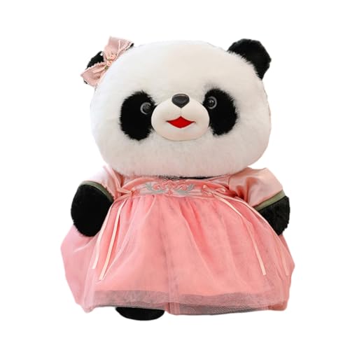 Aublinto Spielzeug Puppe Cartoon Tierpuppen Kuscheltier Kuscheltiere PlüschpuppePandapuppen Kuscheltiere Spielzeug Plüschtiere Entzückendes Cartoon-Panda-Plüschtier im Hanfu-Kleid Pfirsich 45CM von Aublinto