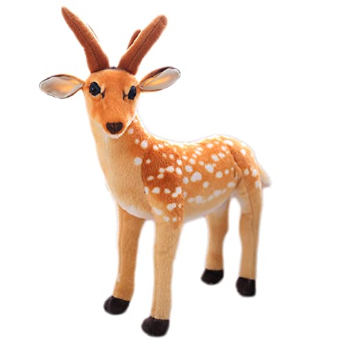 Aublinto Stofftier Plüschtier Kuscheltier Giraffe Plüschtiere Giraffe Simulation Sika Deer Doll Plüsch Spielzeug Standing Sika Hirsch Sikahirsch Dekokissen Plüschkissen Tier Sikahirsch Plüschpuppe von Aublinto