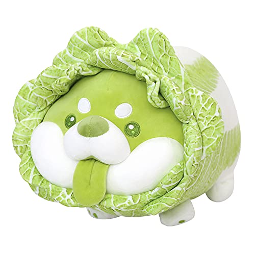 Aublinto Stofftiere Puppe Veggie Dog Plüschtier Cabbage Dog Plush Toys Vegetable Dog Toy Cabbage Shiba Inu Corgi Akita Dog Stuffed Figure Cute Vegetables Dog Hugging Pillow für Geschenke 45 cm von Aublinto