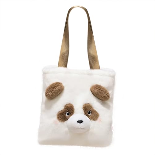 Aublinto Süßer Bären Plush Handtasche für Kinder und Erwachsene - Stylischer Bären Crossbody Handtasche aus PP-Cotton Brown Panda von Aublinto