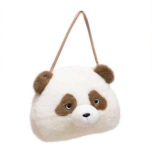 Aublinto Süßer Bären Plush Handtasche für Kinder und Erwachsene - Stylischer Bären Crossbody Handtasche aus PP-Cotton Brown Panda von Aublinto