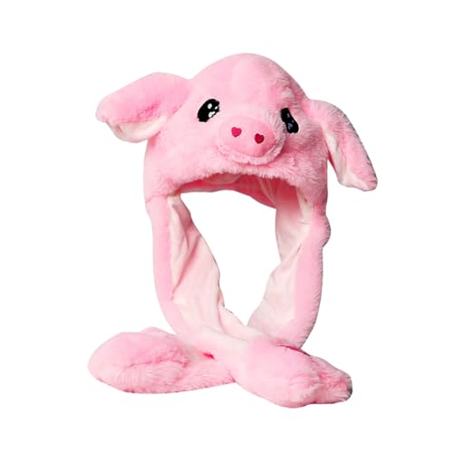 Aublinto Tier Ohr Hut Hasen Mütze Bewegliche Ohren Hasenohren Hut Bewegliche Ohren Mütze Tiermütze Ohren Bunny Hat Kaninchen Hut Niedlich Plüsch Tier Ohr Hut für Geburtstagsgeschenk Cosplay von Aublinto