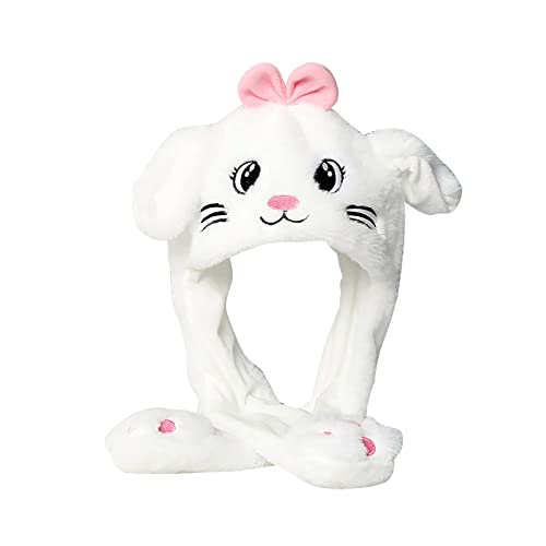 Aublinto Tier Ohr Hut Hasen Mütze Bewegliche Ohren Hasenohren Hut Bewegliche Ohren Mütze Tiermütze Ohren Bunny Hat Kaninchen Hut Niedlich Plüsch Tier Ohr Hut für Geburtstagsgeschenk Cosplay von Aublinto