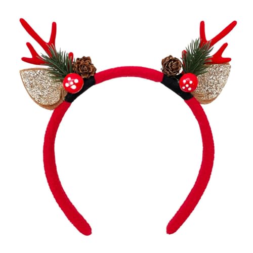 Aublinto Weihnachten Hirschgeweih Stirnband Weihnachts Haarreifen Geweih Rentier Geweih Haarreif Weihnachten Haarschmuck Elchgeweih Kopfschmuck Headware für Weihnachtsfeier Karneval Party von Aublinto