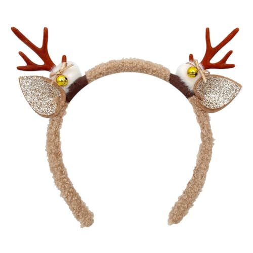 Aublinto Weihnachten Hirschgeweih Stirnband Weihnachts Haarreifen Geweih Rentier Geweih Haarreif Weihnachten Haarschmuck Elchgeweih Kopfschmuck Headware für Weihnachtsfeier Karneval Party von Aublinto