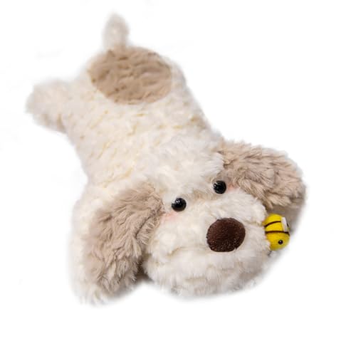 Aublinto doll 35cm PP Cotton: Süße Papadog-Puppe im Bienenstil, 35 cm, aus PP-Baumwolle. Das angesagte Plüschtier für die Deutschen Amazon-Käufer. Ideal für Kinder und Sammler Beiger Pfotenhund von Aublinto