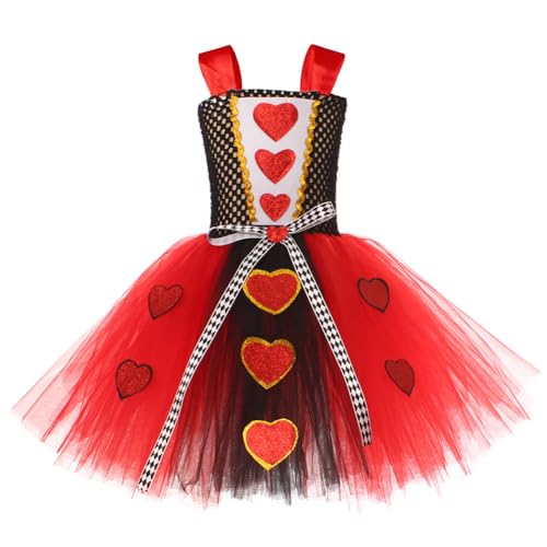 Kinder Prinzessin Kostüm Kleid Cosplay Mädchen Märchen Faschingkostüm Ankleiden Karneval Geburtstag Partykleid Herzform Rock Kinder Prinzessin Kleid Kleines Mädchen Rollenspiel Cosplay Kostüm XXL von Aublinto