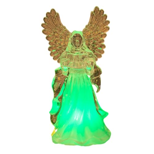 Klart Kristall-Cherub-Nachtlicht - Erotische Weihnachtsbaum-Dekoration für den Winter - Schöne Weihnachts-Geschenke aus Acryl green von Aublinto