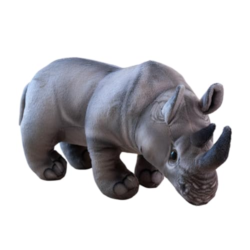 Kuscheltier Nashorn Plüschtier 30 cm Realistisches Plusch Nashorn Spielzeug Puppen Weiche Flauschige Wurfkissen Kinder Stofftier Geschenke Plüschtier Nashorn, Stofftier im realistischen Design von Aublinto