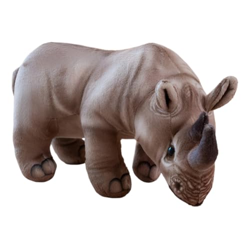 Kuscheltier Nashorn Plüschtier 30 cm Realistisches Plusch Nashorn Spielzeug Puppen Weiche Flauschige Wurfkissen Kinder Stofftier Geschenke Plüschtier Nashorn, Stofftier im realistischen Design von Aublinto