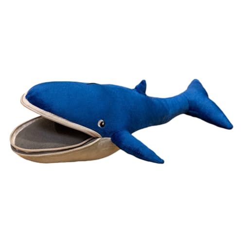 Wal Plüschtier Plüsch Kuscheltier Groß Weich Simulation Blau Wal Dophin Umarmungskissen Niedlicher Wal Plüsch Puppe Spielzeug Kinder Geburtstag Geschenk (40cm)Plüschtier mit großem Hai, Plüschtier von Aublinto