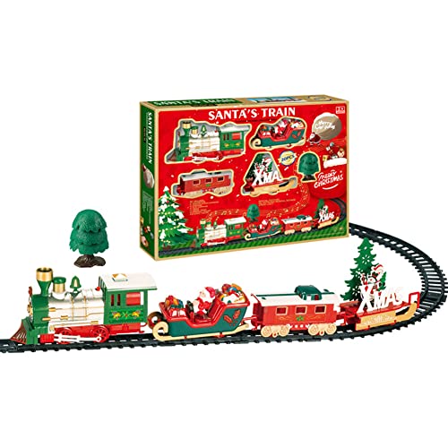 Weihnachtszug Set, Elektrische Bahngleis Spielzeug Weihnachtsdekoration, Weihnachtsbahngleise Set Kinderspielzeug Weihnachtsdekoration Geschenk Weihnachts-Eisenbahn-Sets YYDS01 von Aublinto