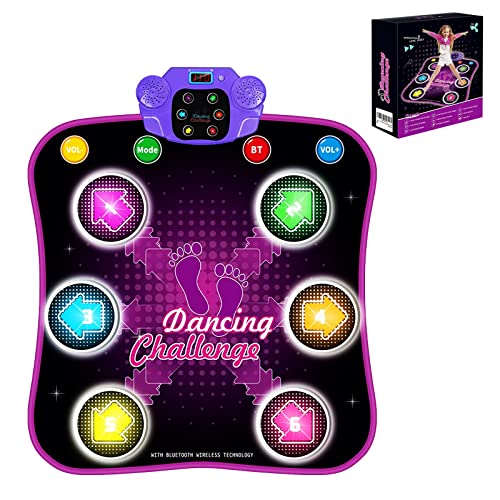 Aucrsozk Kinder Tanzmatten für 3 4 5 6 7 8+ Jahre Alt mit Bluetooth, Musik Tanzmatte mit 6 LED Lichtpfeile für Mädchen, Elektronisch Dance Mat Spielzeuge mit Anti-Rutsch Material von Aucrsozk