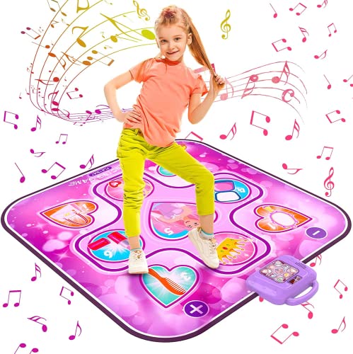 Aucrsozk Kinder Tanzmatte Spielzeug für 3 4 5 6 7 8 9 10+ Jahre alte Mädchen Geburtstagsgeschenke, Musikalische Tanzmatte für Kinder mit 6 Spielmodi, Tanzpad mit integrierter Musik für Weihnachten von Aucrsozk