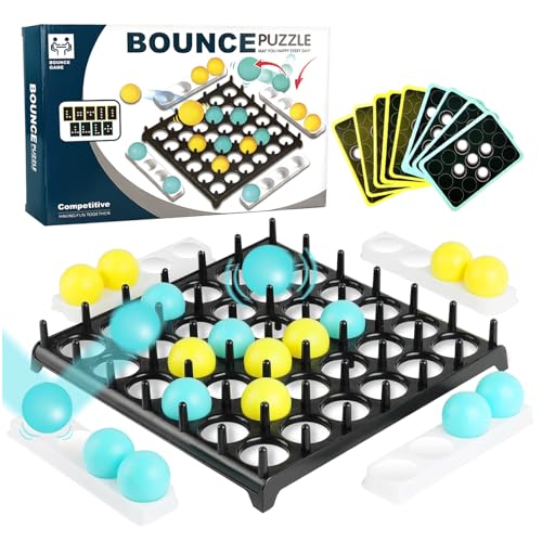 Audasi Bounce Off Game Bouncing Ball Tischspiel Bounce Game Desktop mit 9 Aufgabenkarten Jumping Ball Tabletop Spiel Familienfeier Bounce Ball Tabletop Spiele für Kinder Familie Geburtstag Geschenk von Audasi