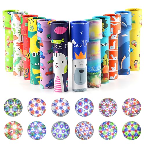 Audasi 12 PCS Klassisches Kaleidoskope Toy Vintage Retro Kaleidoskope Lernspielzeug Pass The Parcel Geschenke Rückkehr Geschenke für Geburtstagsparty Party Kinder Weihnachten Zufallsmuster von Audasi