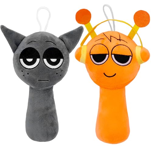 Audasi Sprunki Plush Figuren Doll, 2Pcs Lustige Sprunki Plüschtiere Superweiches Plüschtier Sprunki Figuren Weiches Plüschtier Kissenpuppe Niedliches Plüschtier für Spielefans und Sammler von Audasi