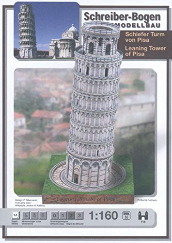 Aue-Verlag 20 x 20 x 37 cm Schiefen Turm von Pisa Model Kit von HMV HAMBURGER MODELLBAUBOGEN VERLAG