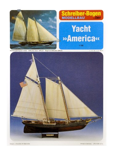 Aue-Verlag 41 x 7 x 38 cm America Yacht Modellbausatz von HMV HAMBURGER MODELLBAUBOGEN VERLAG