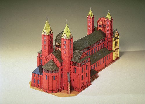 Aue-Verlag 45 x 28 x 31 cm Modellbausatz Speyer Cathedral von HMV HAMBURGER MODELLBAUBOGEN VERLAG