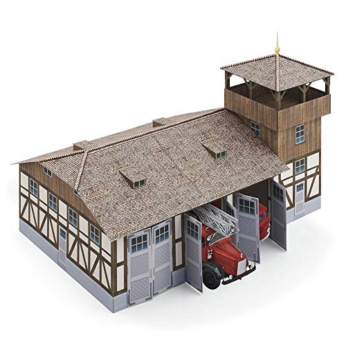 Aue-Verlag 42 x 26 x 28 cm Fire Station Model Kit von HMV HAMBURGER MODELLBAUBOGEN VERLAG