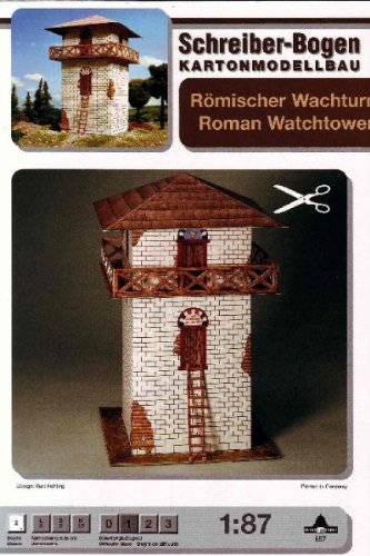 Aue-Verlag 8 x 8 x 13 cm Raffrollo Wachturm, Modell-Kit von HMV HAMBURGER MODELLBAUBOGEN VERLAG