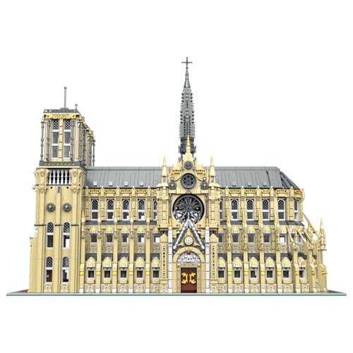 Auforua Architecture Notre-Dame de Paris, Modular Buildings, 8225 Teile Klemmbausteine Notre Dame de Paris groß Gebäude Modellbausatz, Sammlerstück für Erwachsene von Auforua