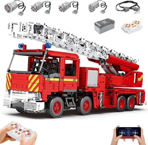 Auforua Technik Feuerwehrauto Ferngesteuert, 3266-tlg groß MOC Klemmbausteine Feuerwehrauto Leiterwagen Set, Mit Power Functions Set Auforua Technik Feuerwehrauto Ferngesteuert, 3266-tlg groß MOC Klemmbausteine Feuerwehrauto Leiterwagen Set, Mit Power Functions Set von Auforua