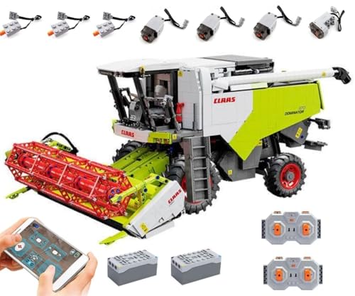 Auforua Technik Mähdrescher für CLAAS Dominator 370, Mit Motoren Set, 1:17 Groß Harvester Modellbausatz, 4567 Teile Klemmbausteine Traktor MOC Bausatz mit Bedruckte Steine, CADA C61508W von Auforua