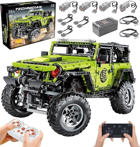 Technik 4x4 Offroader Auto, 1:8 Groß Auto Modellbausatz, 2343 Teile Klemmbausteine Off-Road Auto Bausteine MOC Set, Kompatibel mit Jeep Wrangler Technik von Auforua