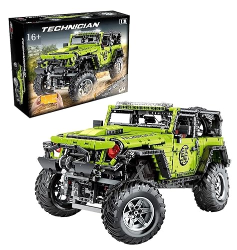 Technik 4x4 Offroader für Jeepe Wrangler, 1:8 Groß Auto Modellbausatz, 2343 Teile Klemmbausteine Geländewagen MOC Set, Kompatibel mit Jeep Wrangler Technik Auto von Auforua