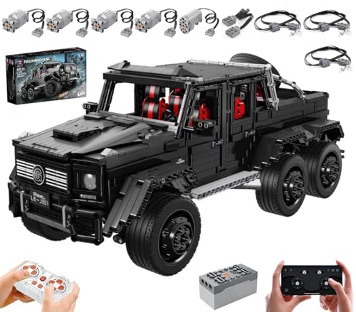Technik 6x6 Geländewagen G-Klasse Mit Motoren Set, 1:8 Auto Modellbausatz, 3300 Teile Klemmbausteine Auto Groß MOC Set, Kompatibel Mit Mercedes AMG Technik 6x6 Geländewagen G-Klasse Mit Motoren Set, 1:8 Auto Modellbausatz, 3300 Teile Klemmbausteine Auto Groß MOC Set, Kompatibel Mit Mercedes AMG von Auforua