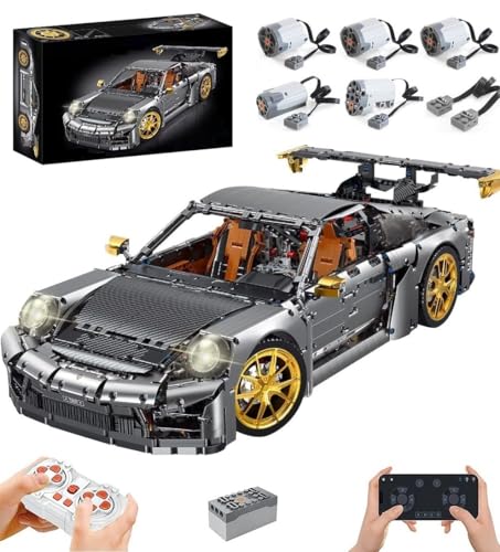 Technik Auto für Porschor GT2 RS, Mit Motoren Set, 1:6 Groß Auto Modellbausatz, 5588 Teile Klemmbausteine Auto MOC Set, Kompatibel mit Porschor Technik Auto von Auforua