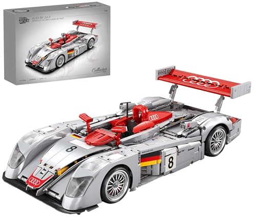 Technik Auto für Audi R8 LMP 2000 24H Le Mans Rennauto, Mit LED Licht, 1:10 Groß Automodell Bausatz, 2426 Teile Klemmbausteine Rennwagen MOC Set Technik Auto für Audi R8 LMP 2000 24H Le Mans Rennauto, Mit LED Licht, 1:10 Groß Automodell Bausatz, 2426 Teile Klemmbausteine Rennwagen MOC Set von Auforua