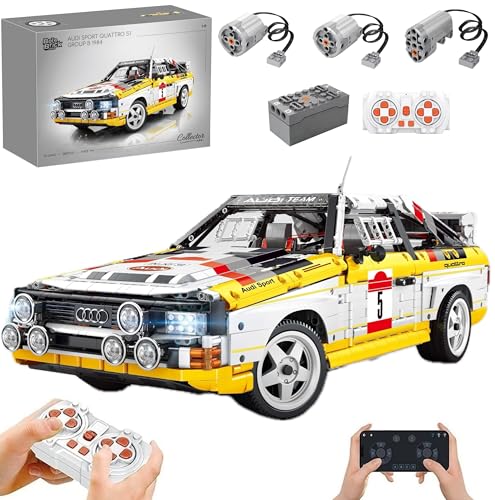 Technik Auto für Audi Sport Quattro S1 Group B 1984, Mit Motoren Set und LED Licht, 1:8 Groß Automodell Bausatz, 3887 Teile Klemmbausteine Rennwagen MOC Set Technik Auto für Audi Sport Quattro S1 Group B 1984, Mit Motoren Set und LED Licht, 1:8 Groß Automodell Bausatz, 3887 Teile Klemmbausteine Rennwagen MOC Set von Auforua