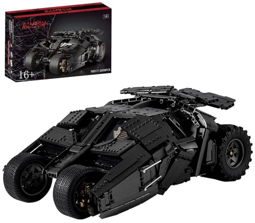 Technik Auto für Batmen Batmoblie, 1:8 Groß Auto Modellbausatz, 2830 Teile Klemmbausteine Auto Bausteine MOC Bausatz, Kompatibel mit Technik Batman Batmobile Tumbler von Auforua