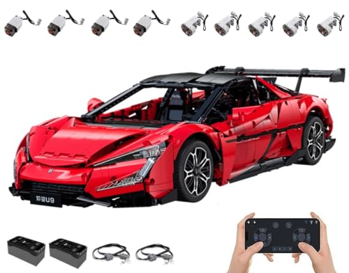 Technik Auto für CADA Yangwang U9 C64011W, Mit 9 Motoren Set und LED Licht, App Steuerung, 1:8 Groß Automodell Bausatz, 3671 Teile Klemmbausteine Auto MOC Set mit Bedruckte Steine Technik Auto für CADA Yangwang U9 C64011W, Mit 9 Motoren Set und LED Licht, App Steuerung, 1:8 Groß Automodell Bausatz, 3671 Teile Klemmbausteine Auto MOC Set mit Bedruckte Steine von Auforua