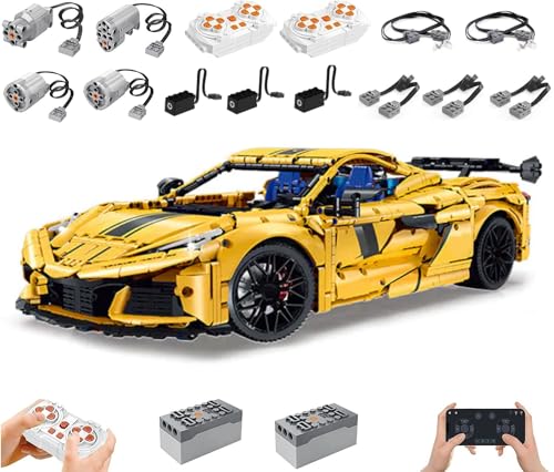Technik Auto für Corvete C8, Mit Motor Set und LED Licht, 1:8 Groß Automodell Bausatz, 3788 Teile Klemmbausteine Auto MOC Set, Kompatibel mit Corvete Technik Technik Auto für Corvete C8, Mit Motor Set und LED Licht, 1:8 Groß Automodell Bausatz, 3788 Teile Klemmbausteine Auto MOC Set, Kompatibel mit Corvete Technik von Auforua