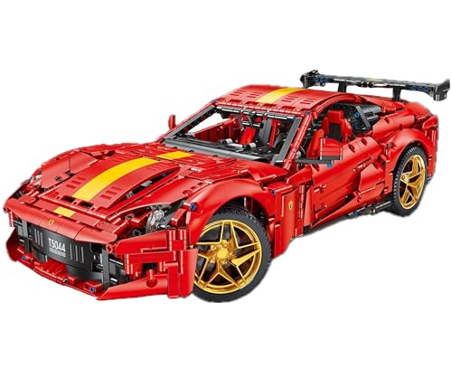 Technik Auto für Farrari 812, 1:8 Groß Auto Modellbausatz, 2926 Teile Klemmbausteine Auto Bausteine MOC Bausatz, Kompatibel mit Ferrari Technik Auto von Auforua