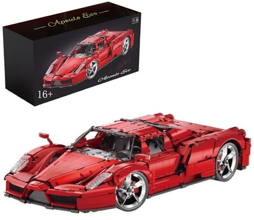 Technik Auto für Farrari Enzo, 1:8 Groß Auto Modellbausatz, 4301 Teile Klemmbausteine Auto MOC Set, Kompatibel mit Ferrari Technik Auto von Auforua