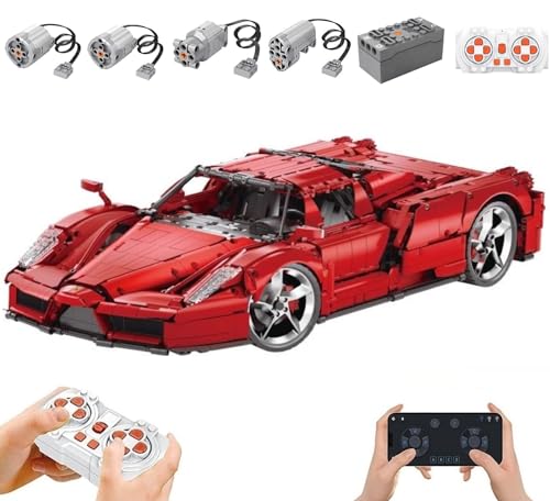 Technik Auto für Farrari Enzo, Mit Motoren Set, 1:8 Groß Auto Modellbausatz, 4301 Teile Klemmbausteine Auto MOC Set, Kompatibel mit Ferrari Technik Auto von Auforua