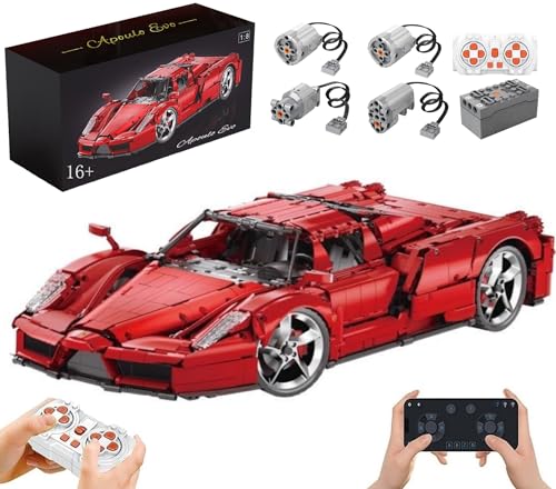 Technik Auto für Farrari Enzo, Mit Motoren Set, 1:8 Groß Auto Modellbausatz, 4301 Teile Klemmbausteine Auto MOC Set, Kompatibel mit Ferrari Technik Auto von Auforua