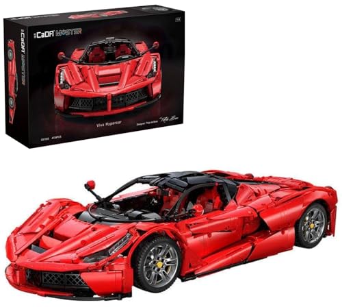 Technik Auto für Farrari LaFarrari, 1:8 Automodell Bausatz, 4739 Teile MOC Klemmbausteine Sportwagen Set, Kompatibel mit Farrari Technik Technik Auto für Farrari LaFarrari, 1:8 Automodell Bausatz, 4739 Teile MOC Klemmbausteine Sportwagen Set, Kompatibel mit Farrari Technik von Auforua