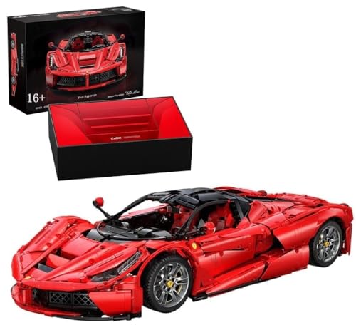 Technik Auto für Farrari LaFerrari, 1:8 Groß Auto Modellbausatz, 4739 Teile MOC Klemmbausteine Auto Bausatz, Kompatibel mit Ferrari LaFerrari Technik von Auforua