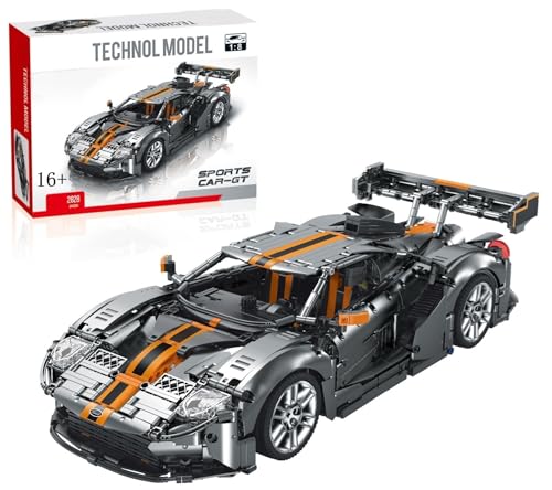 Technik Auto für Forde GT, 1:8 Groß Modellbausatz, 2828 Teile Klemmbausteine Auto MOC Bausatz, Kompatibel mit Ford GT Technik von Auforua