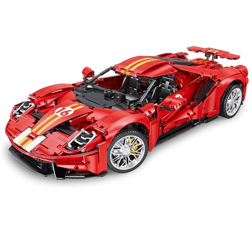 Technik Auto für Forde GT, 1:8 Groß Auto Modellbausatz, 3056 Teile Klemmbausteine Auto Bausteine MOC Bausatz, Kompatibel mit Ford GT Technik Auto von Auforua