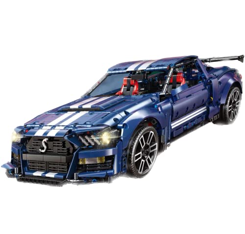 Technik Auto für Forde Mustang Shelby GT500, 1:10 Groß Auto Modellbausatz, 2814 Teile Klemmbausteine Auto MOC Bausatz, Kompatibel mit Ford Mustang Technik Auto von Auforua