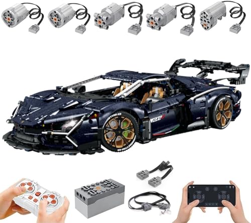 Technik Auto für Lambo Aventador SVJ, Mit Motor Set, 1:8 Groß Auto Modellbausatz, 3851 Teile Klemmbausteine Auto Set, Kompatibel mit Lamborghini Technic Auto von Auforua